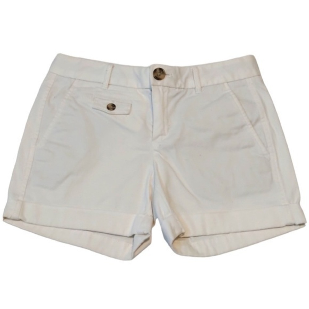 Women's VTG Y2K Banana Republic White Twill Shorts Size 00 EUC #6141